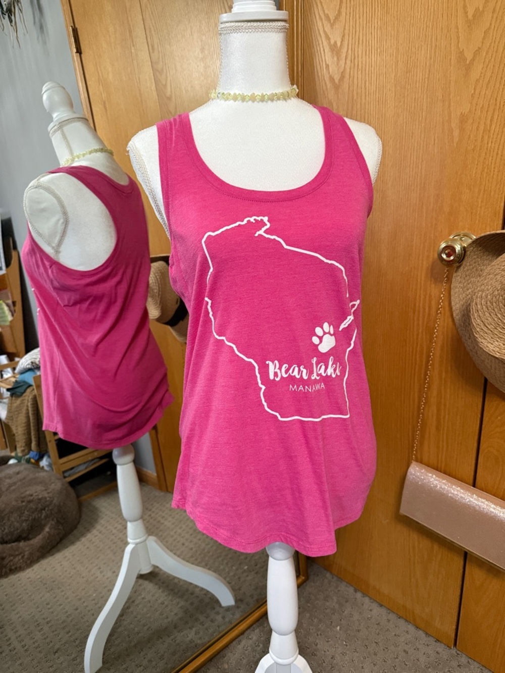 Pink Scoop Neck Tank Top